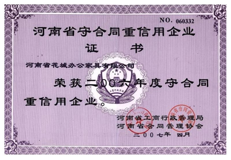 2006年度守合同重信用企業(yè)